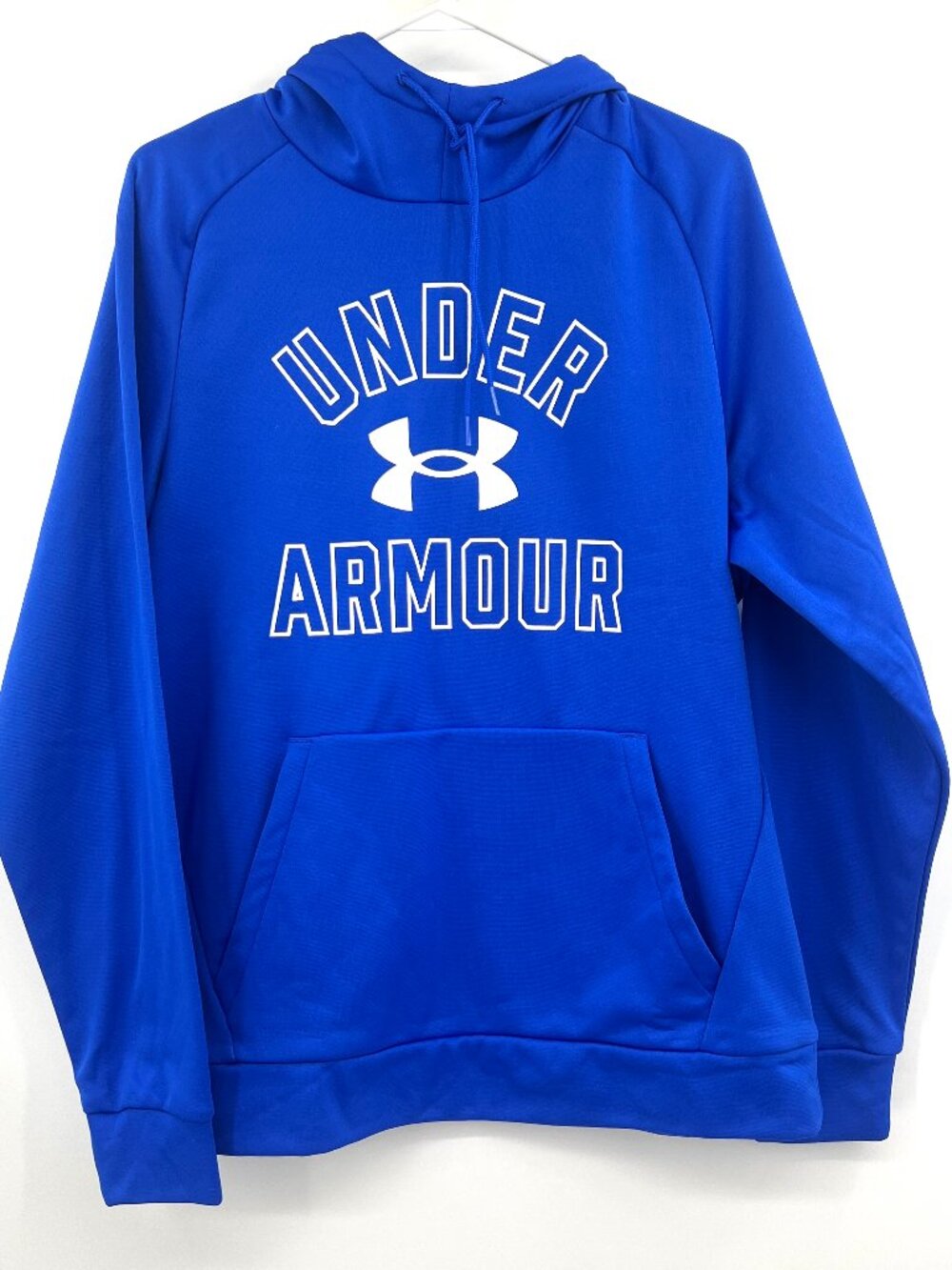 NWT Under Armour Blue Hooded Large Logo Sweatshirt Men's Large